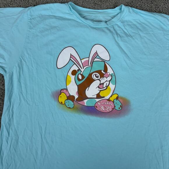 Bucees Shirt Mens Large Easter Blue Pink Every Bunny Needs Some Bunny 2024 - Picture 3 of 9